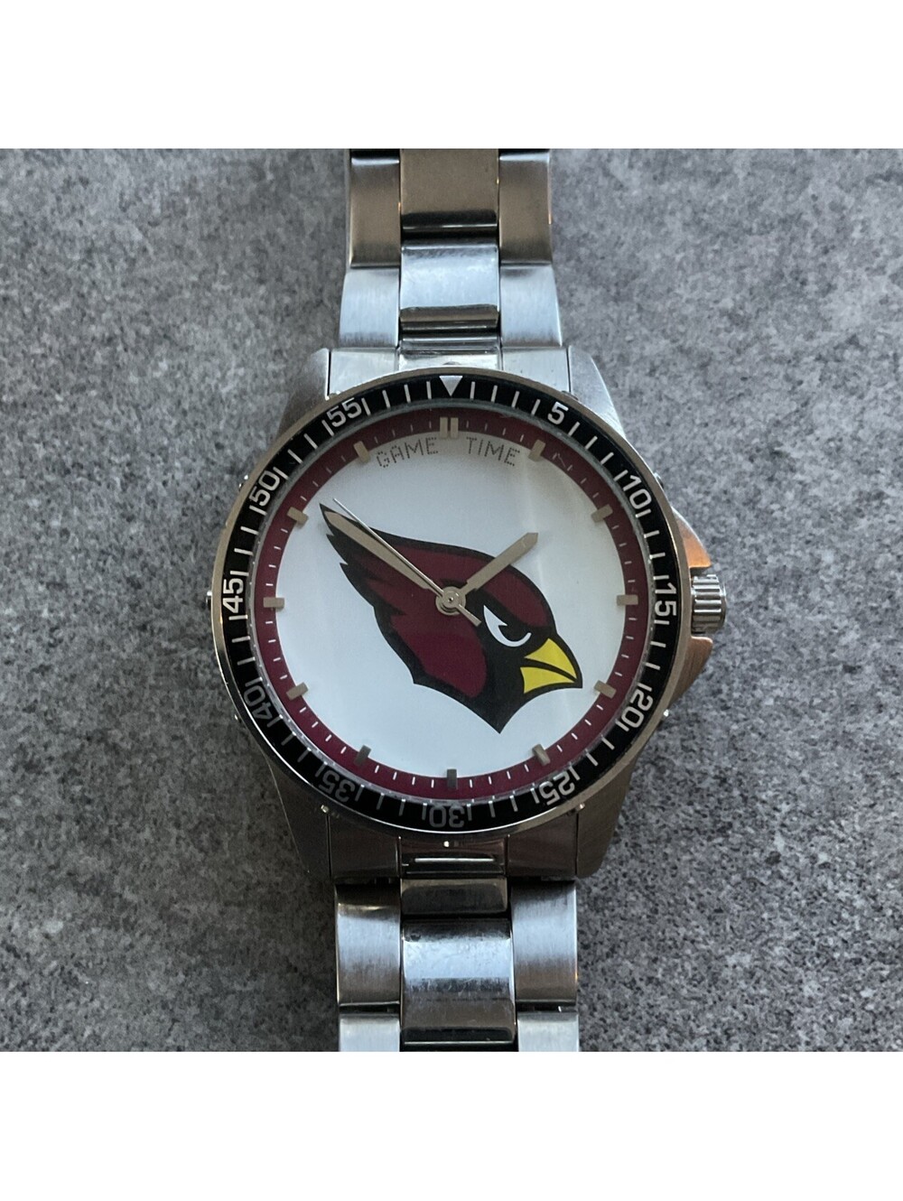 Game Time NFL Arizona Cardinals Men's Watch Coach Series 39mm Silver Tone Case B